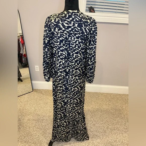 NWT ba&sh navy and Cream Agatha Dress- size 4 - Picture 5 of 6